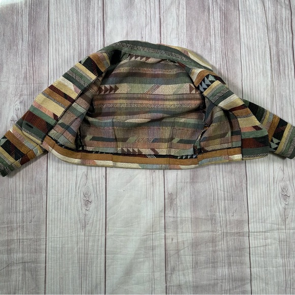 Women’s Vintage Southwest Mixed Print Tapestry Cropped Boho Jacket - Picture 8 of 8